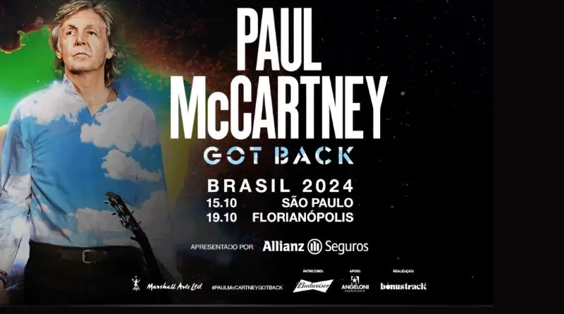 Paul McCartney vai tocar em Florianópolis em outubro.